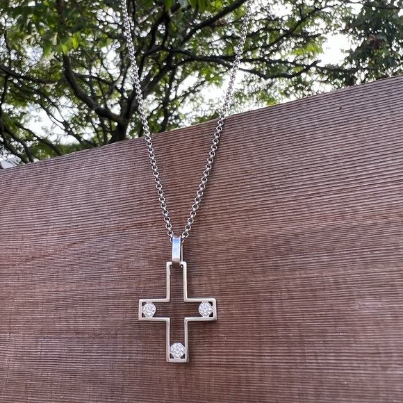 Diamond Cross Necklace - Picture 2 of 4